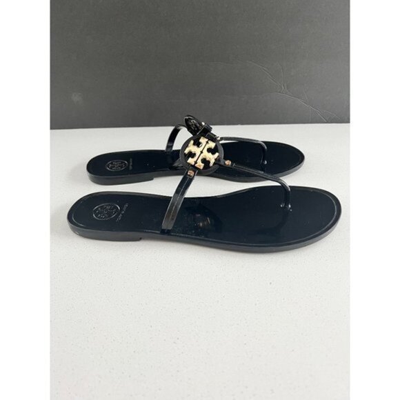 TORY BURCH MINI MILLER BLACK SLIDE SANDALS SIZE 10 - Picture 3 of 8